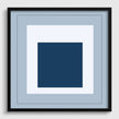After Josef Albers - Madmen (Homage to the Square) PRINT |  Mid-century Modern Art Print in Cool Blue (available framed) 1x1