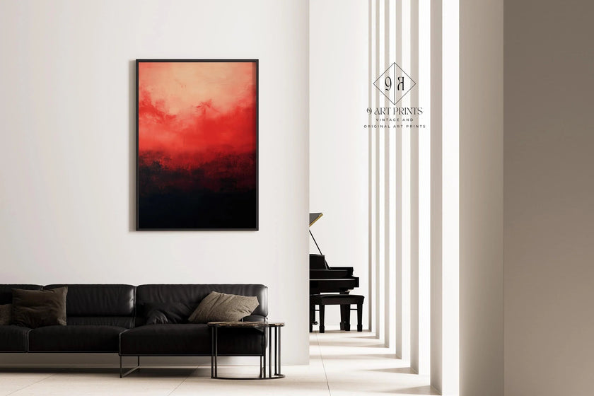 After Mark Rothko - Black and Red (Colour Field: AI) | Modern Abstract Art (Available handframed or unframed)