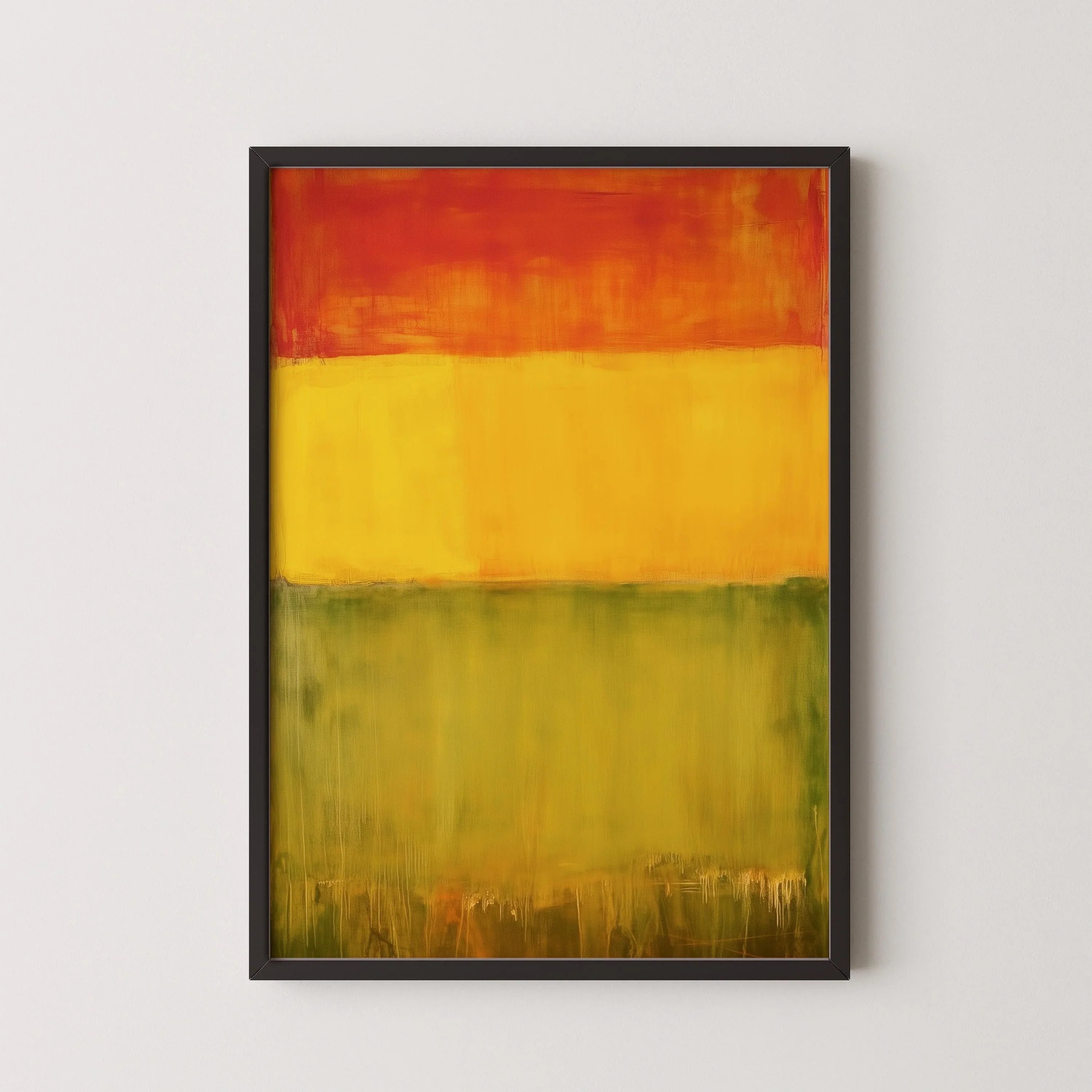 After Mark Rothko - Green Yellow Red (Colour Field: AI) | Modern Abstract Art (Available handframed or unframed)