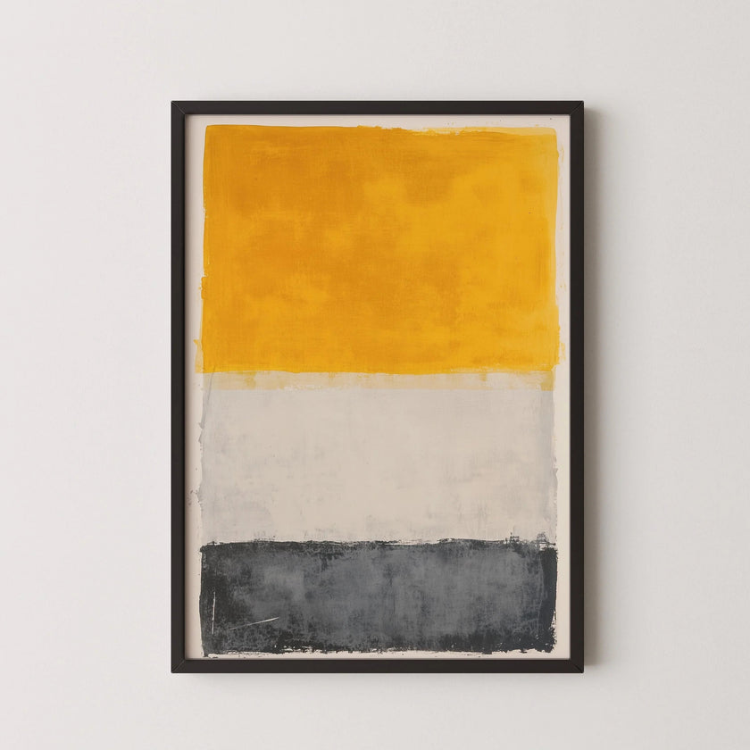 After Mark Rothko - White Yellow and Dark Grey (Colour Field: AI) | Modern Abstract Art (Available handframed or unframed)