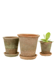 Aged Clay Pot + Saucer – Antique Redstone