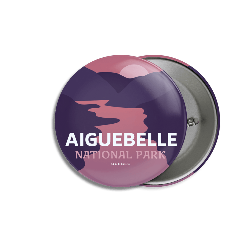 Aiguebelle National Park of Quebec Pinback Button, Canada Parks