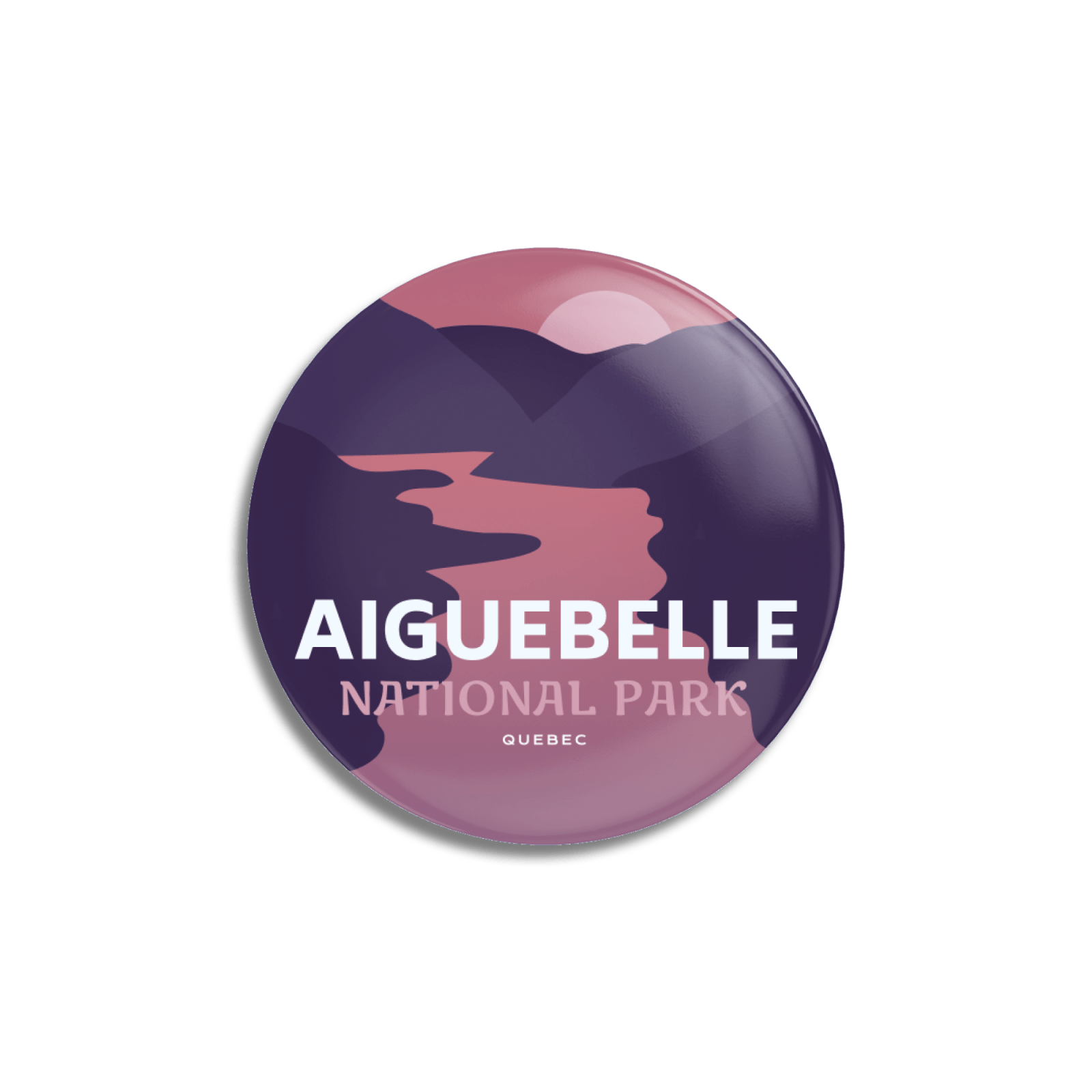 Aiguebelle National Park of Quebec Pinback Button, Canada Parks