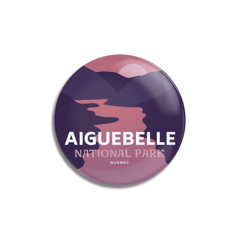 Aiguebelle National Park of Quebec Pinback Button, Canada Parks