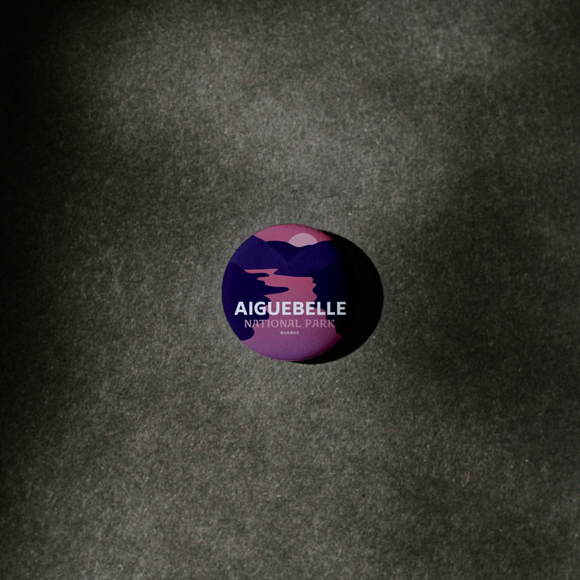 Aiguebelle National Park of Quebec Pinback Button, Canada Parks