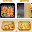Square Non-Stick Air Fryer Disposable Liners 16cm, 50pcs