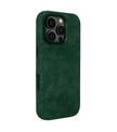 Green Alcantara Case For iPhone 16 Pro