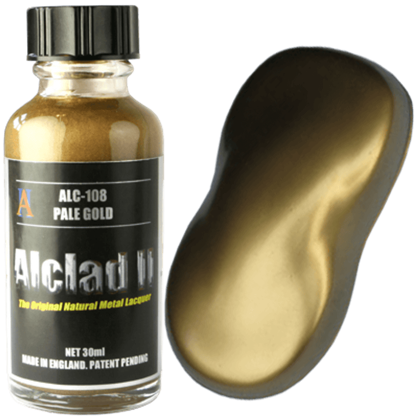 Alclad II 108 Pale Gold Lacquer Paint 30mL NIB