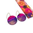 Large Disc Dangle Earrings, Handmade Alcohol Ink – 