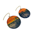 Large Disc Dangle Earrings, Handmade Alcohol Ink – 