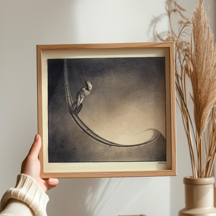 Alfred Kubin - Man | Famous Surreal Symbolist Monochrome Sketch Art (available handframed or unframed) 1x1