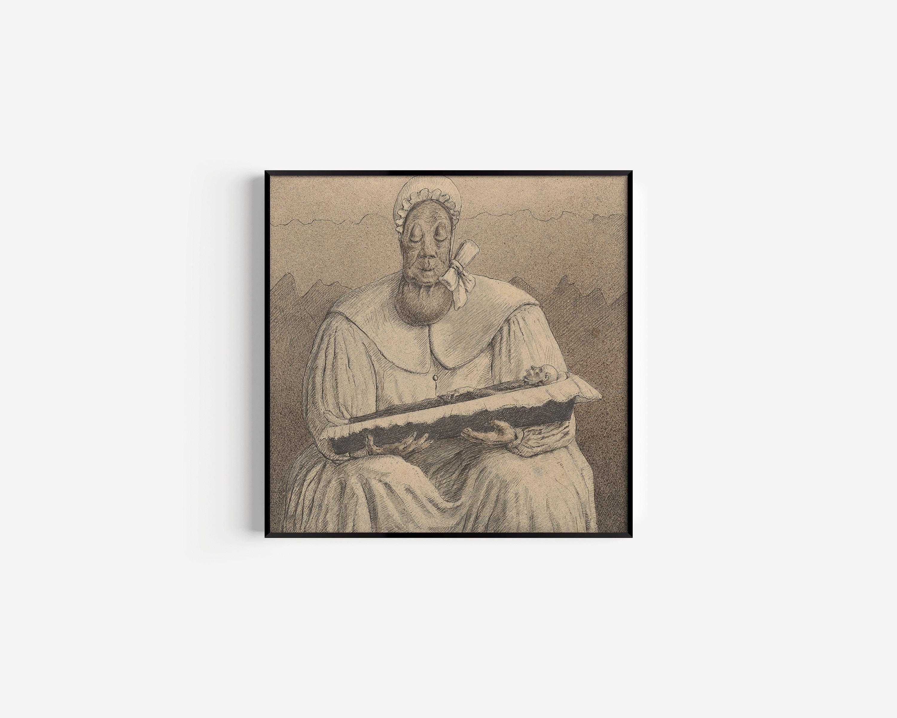 Alfred Kubin Surrealist Print: Symbolist Sketch Art, Monochrome Giclee