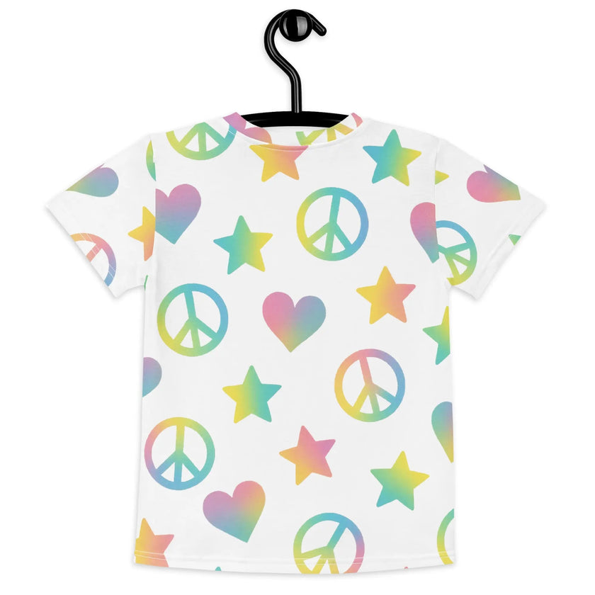 Paper peace Kids crew neck t-shirt - Peace Signs, Hearts & Stars