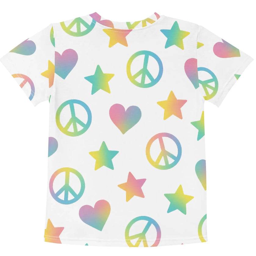 Paper peace Kids crew neck t-shirt - Peace Signs, Hearts & Stars