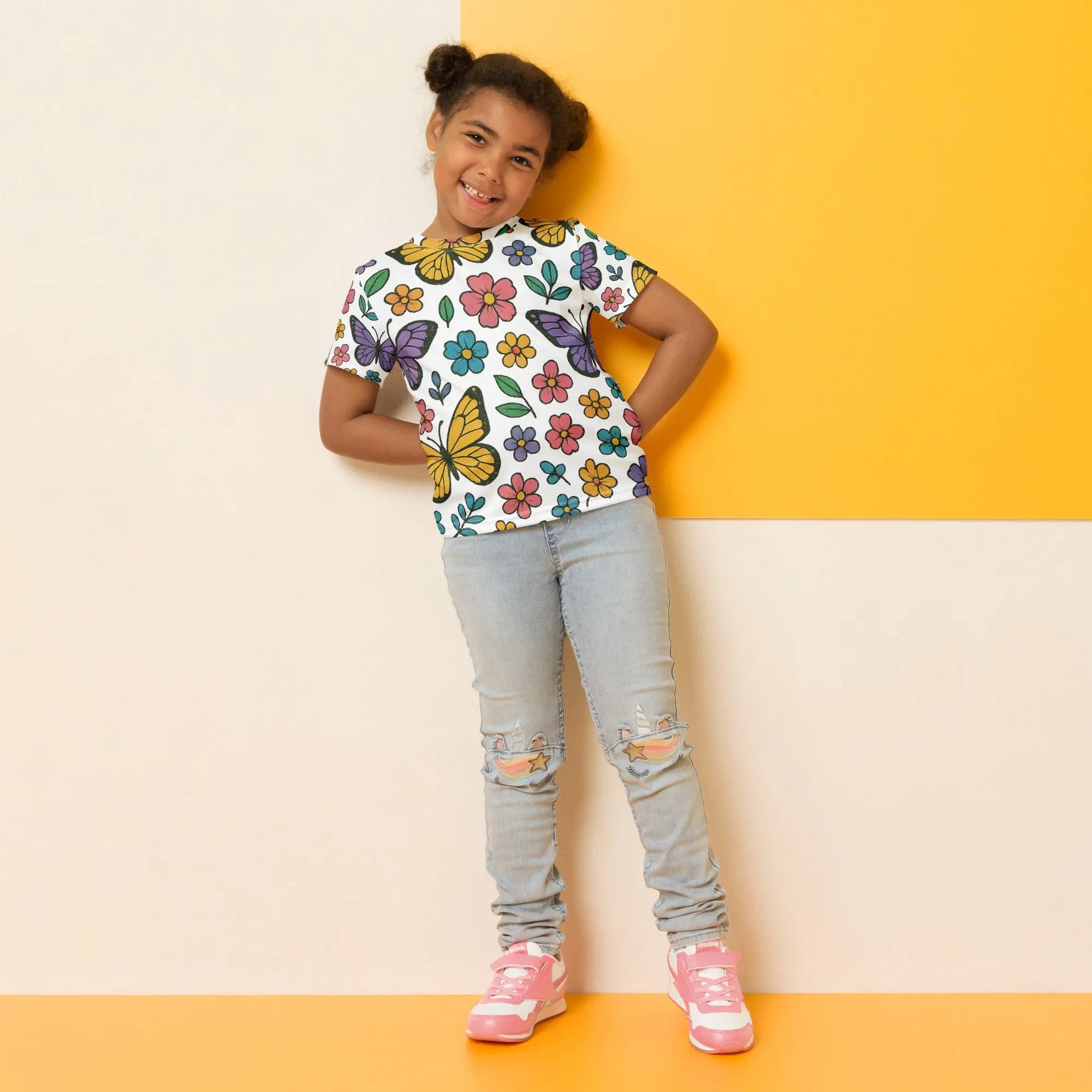 Paper peace Kids crew neck t-shirt - Butterfly Bloom
