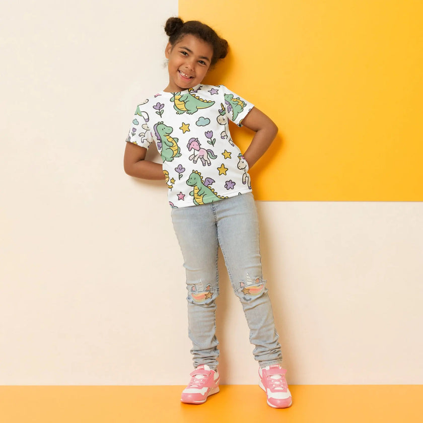 Paper peace Kids crew neck t-shirt - Magical Friends