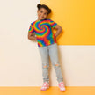 Paper peace Kids crew neck t-shirt - Chaotic Tie-Dye