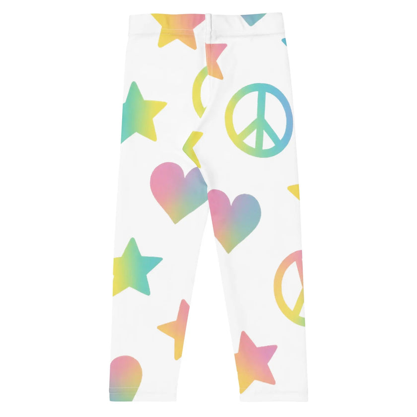 Paper peace Kid's Leggings - Peace Signs, Hearts & Stars