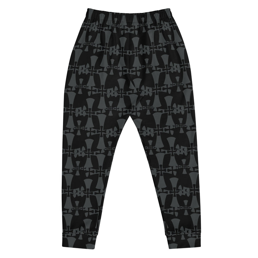 Men's Premium Recycled Fleece Black-Gray Joggers-Allover 3 Crusaders Print