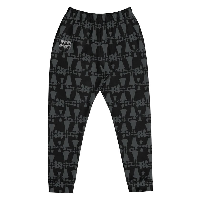 Men's Premium Recycled Fleece Black-Gray Joggers-Allover 3 Crusaders Print