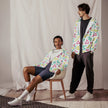 Paper peace Unisex zip hoodie - Neon Geometrics