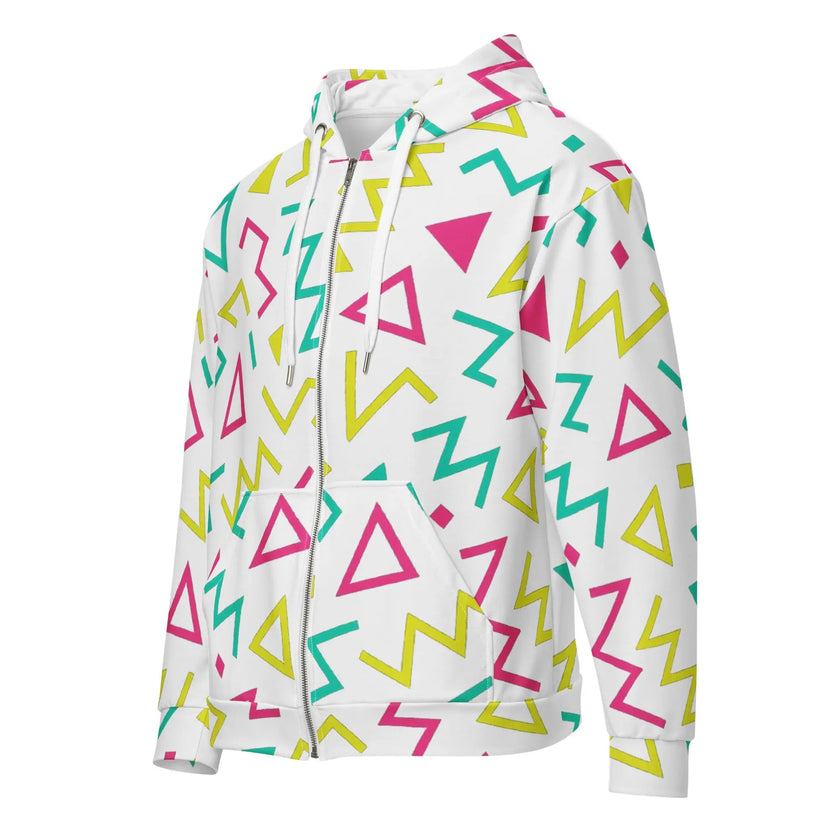 Paper peace Unisex zip hoodie - Neon Geometrics