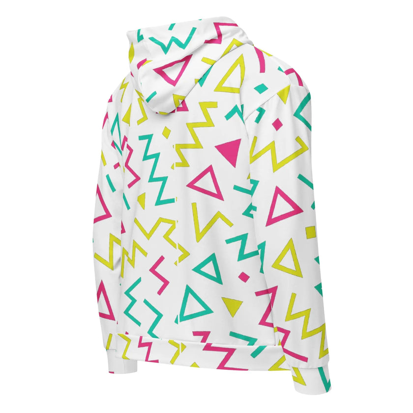 Paper peace Unisex zip hoodie - Neon Geometrics
