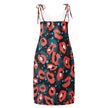 Tie-strap midi dress - Hot Pink Leopard Print