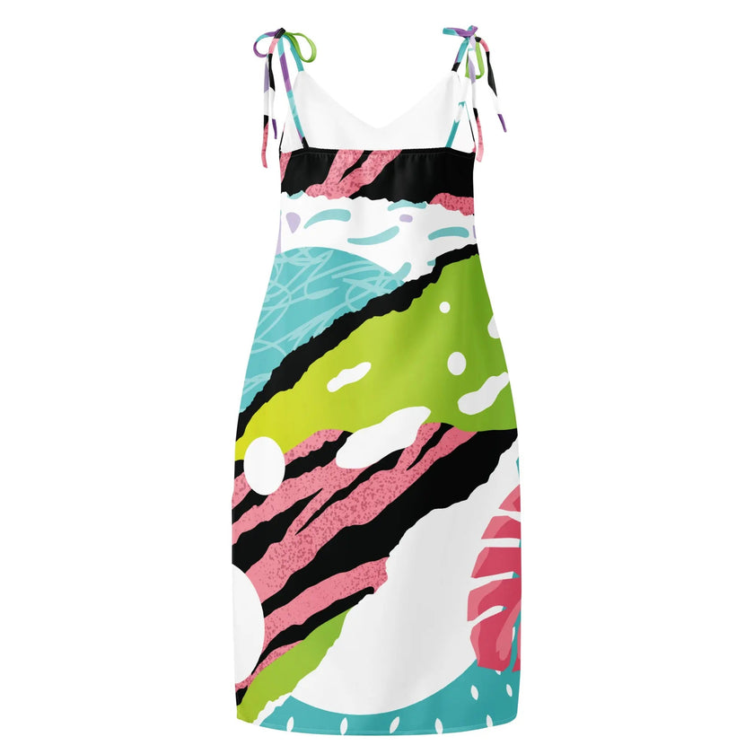 Tie-strap midi dress - Pop-Art Pink