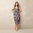 Tie-strap midi dress - Hot Pink Leopard Print