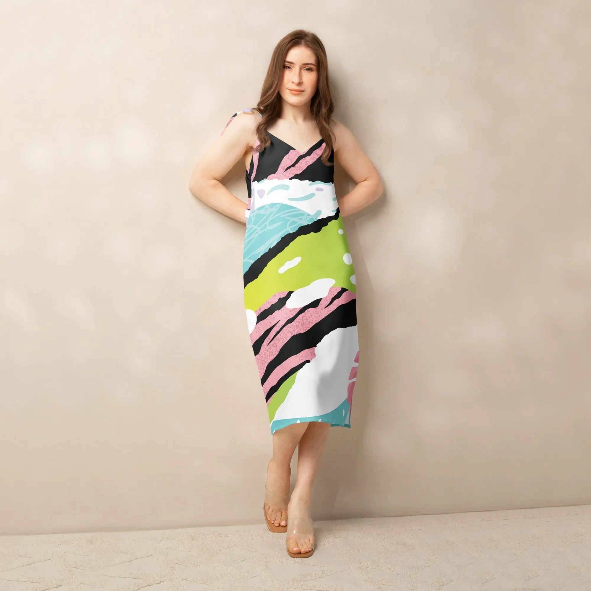 Tie-strap midi dress - Pop-Art Pink