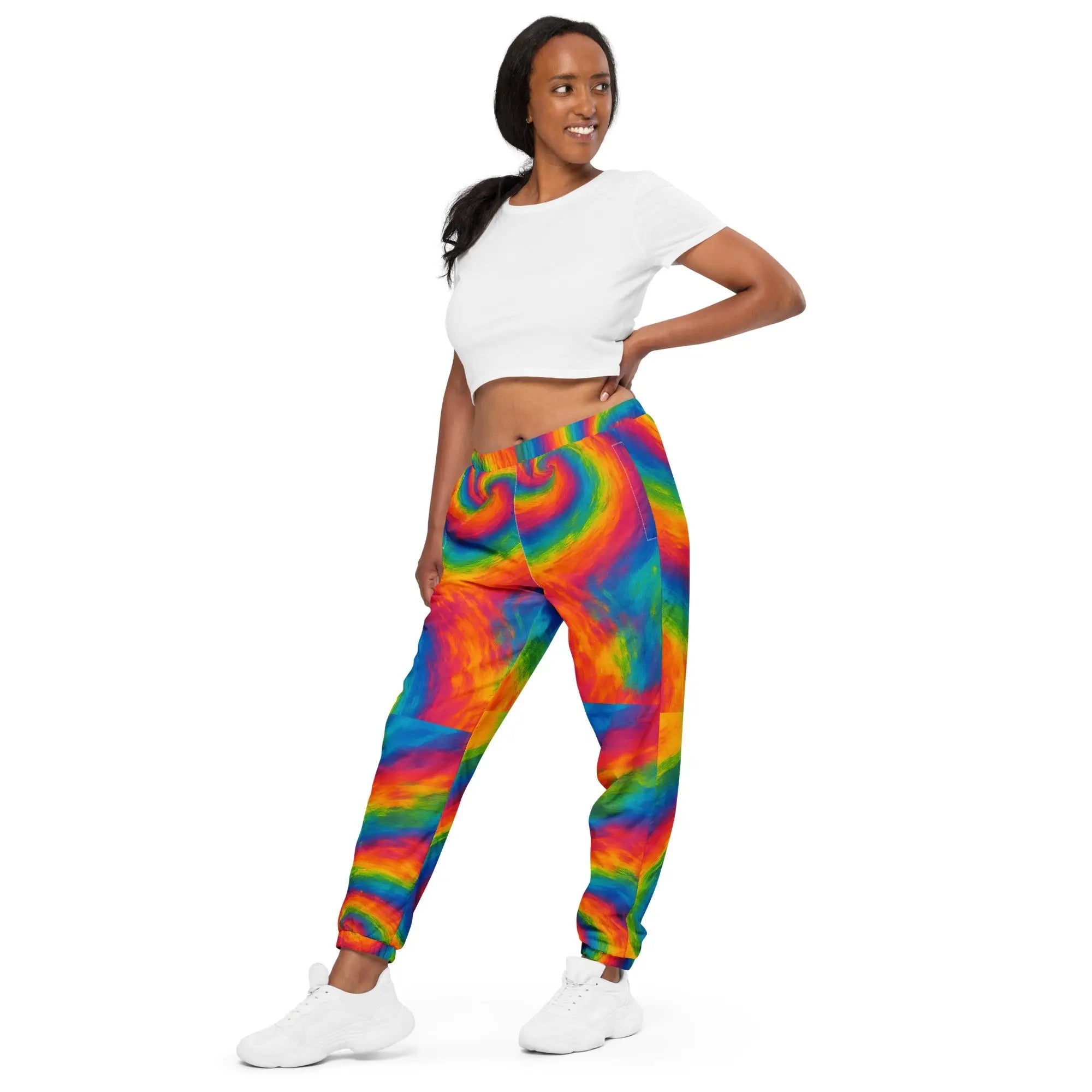 paper peace Unisex track pants - Chaotic Tie-Dye