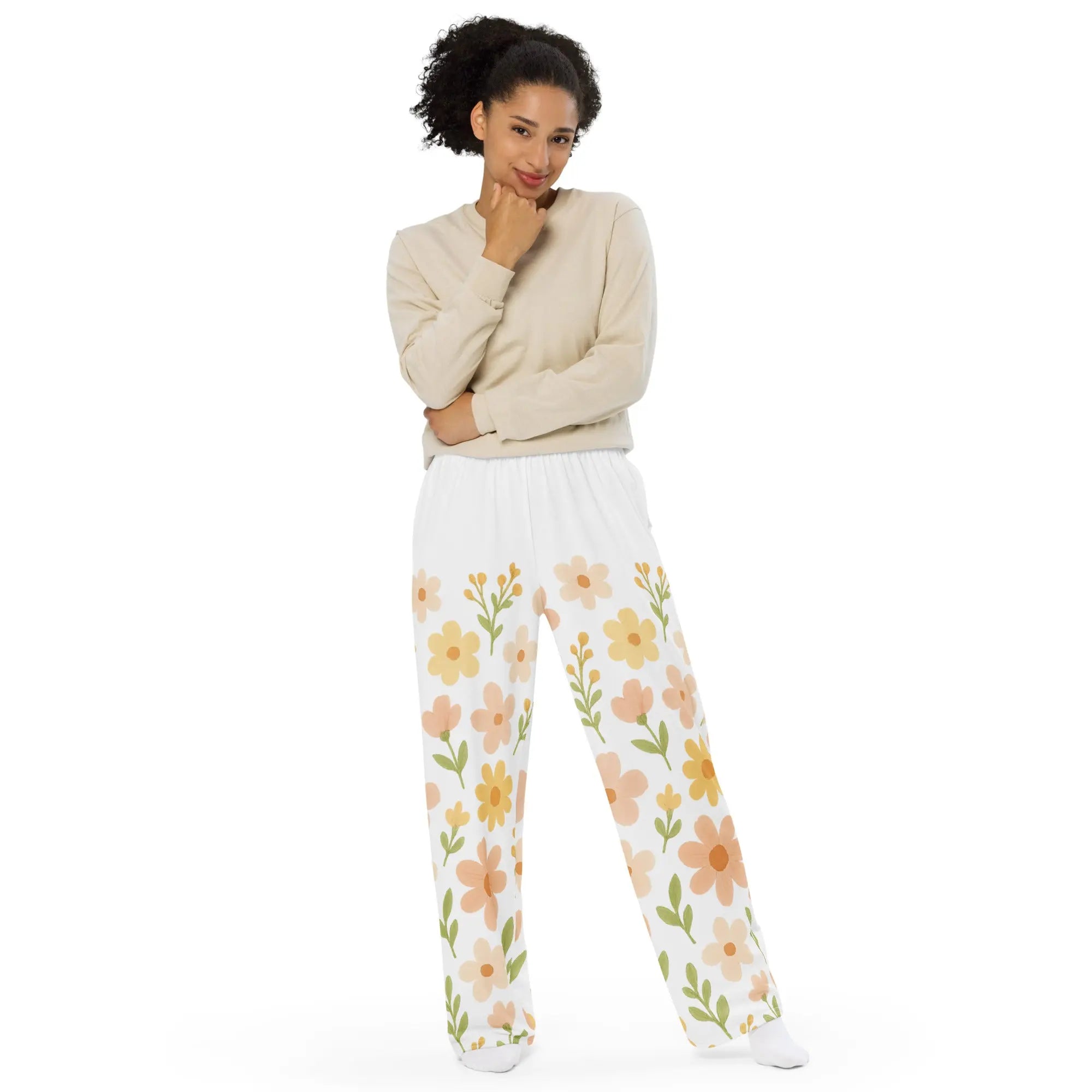 All-over print unisex wide-leg pants