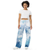 All-over print unisex wide-leg pants - Blue&White Tie Dye