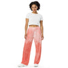 All-over print unisex wide-leg pants - Coral Water-colour