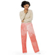 All-over print unisex wide-leg pants - Coral Water-colour