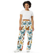 All-over print unisex wide-leg pants - Monarch butterfly