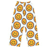 All-over print unisex wide-leg pants - retro smiley faces