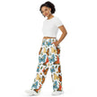 All-over print unisex wide-leg pants - Monarch butterfly