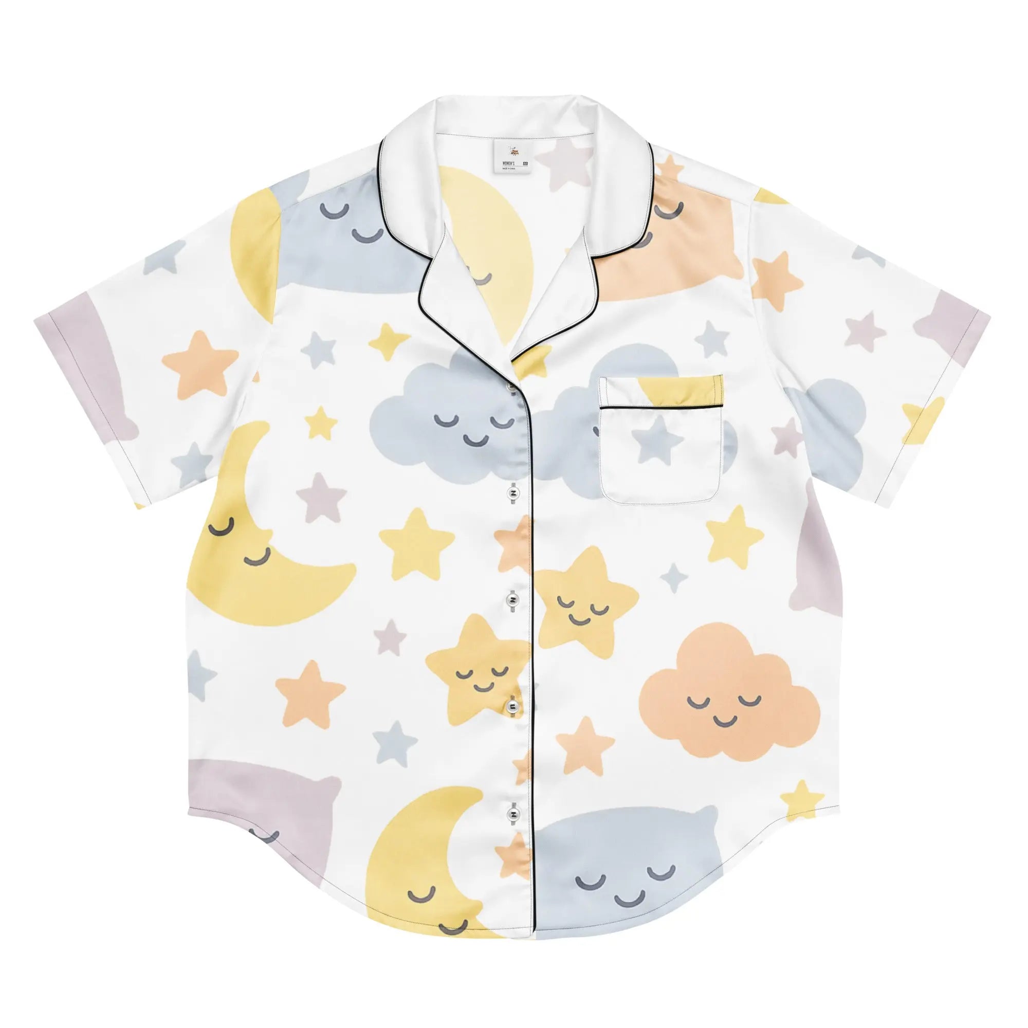 All-over print women’s short sleeve pajama top - Sweet Sleepies
