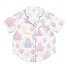 All-over print women’s short sleeve pajama top - Crystal Glow