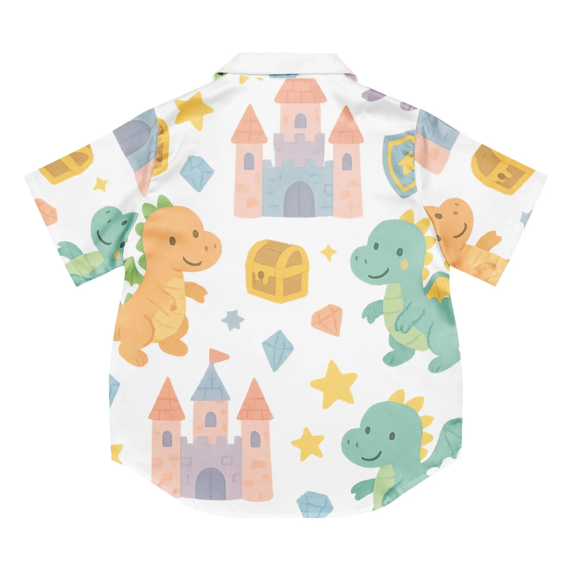 All-over print women’s short sleeve pajama top - Dragon Tales