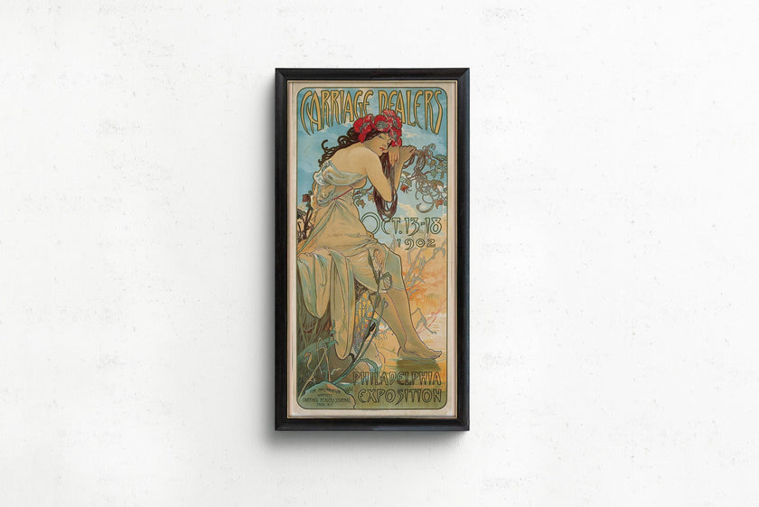 Alphonse Mucha - Carriage Dealers | Vintage Narrow Vertical Art (available handframed or unframed) 2x1