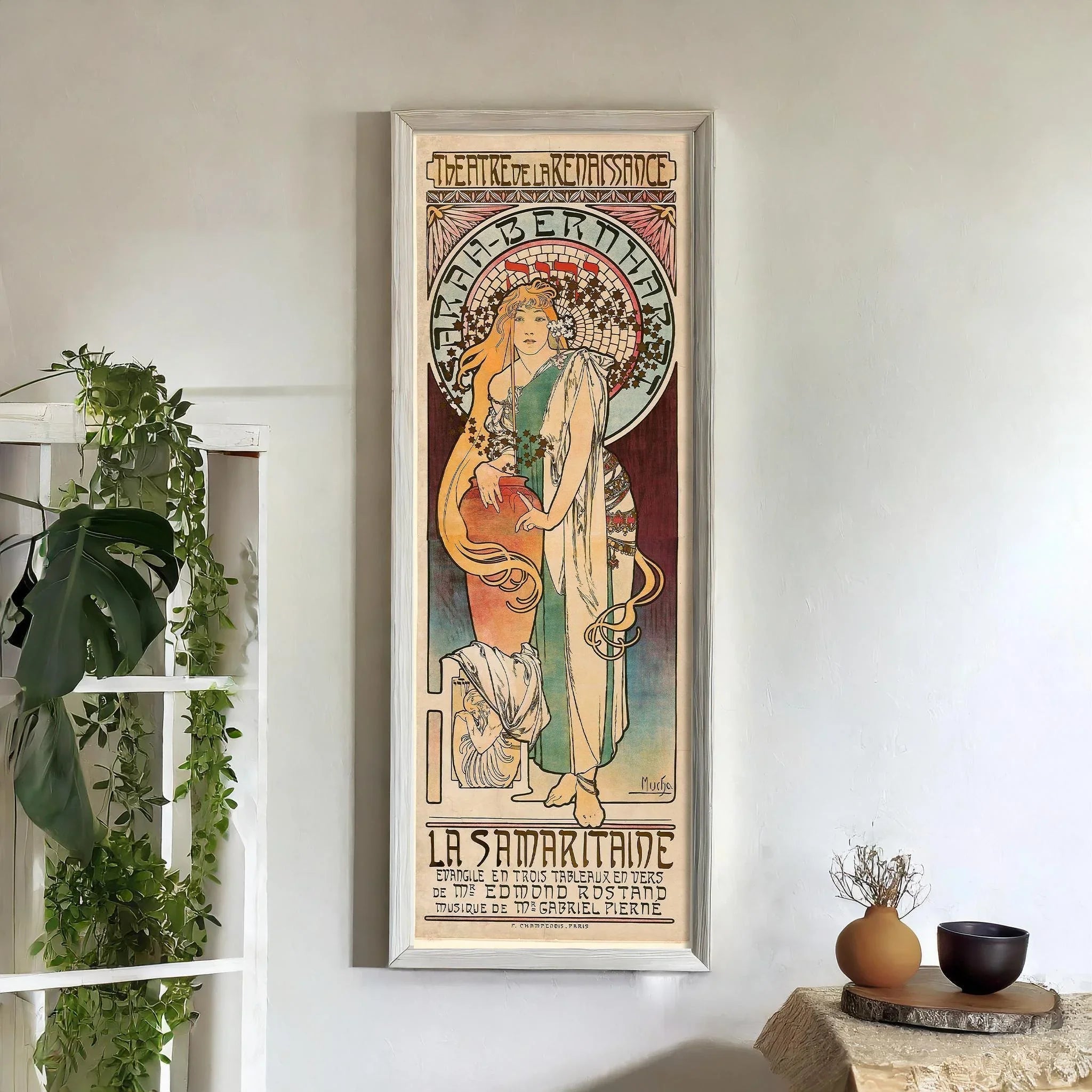 Alphonse Mucha La Samaritaine Vintage Theatre Poster: Framed Art Print