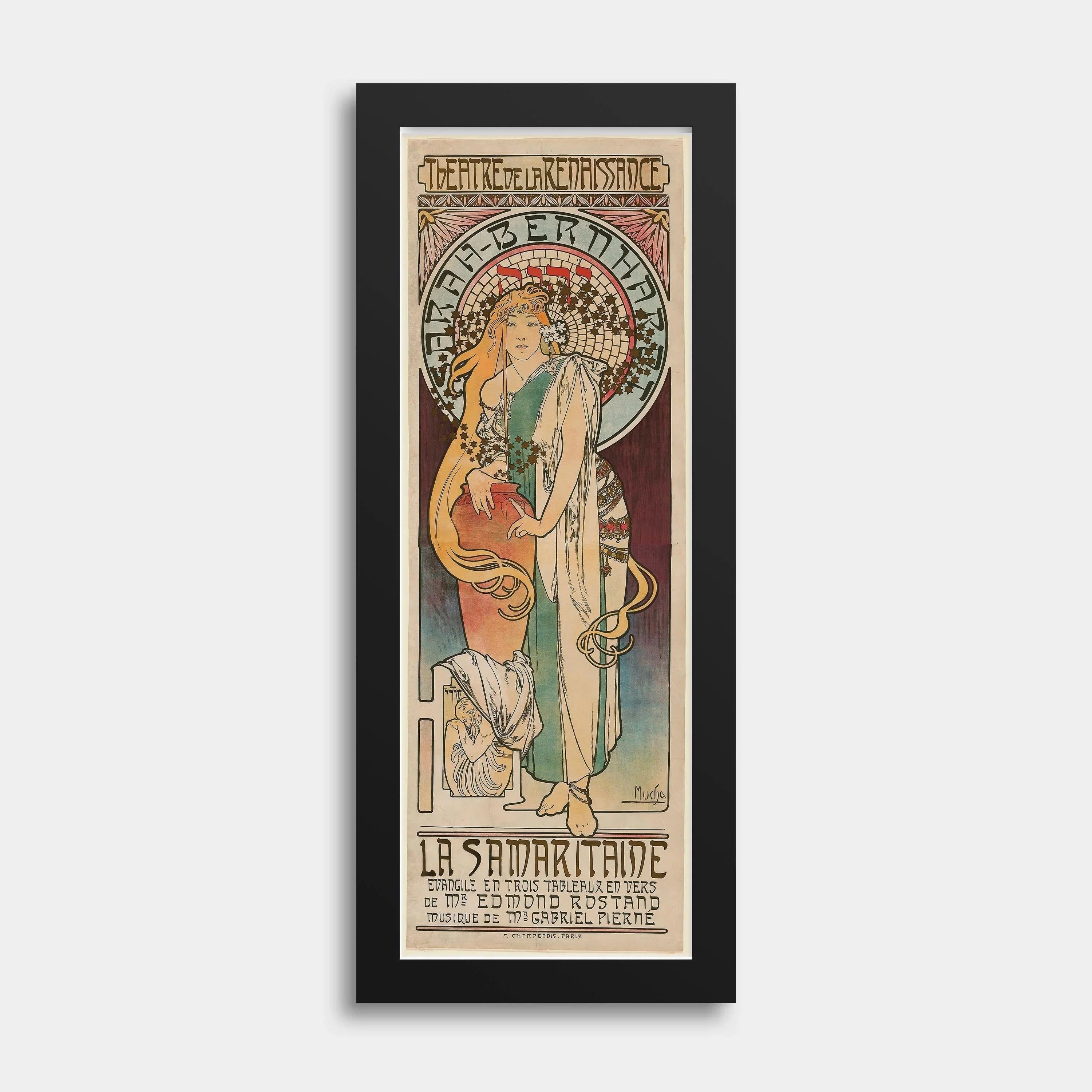 Alphonse Mucha La Samaritaine Vintage Theatre Poster: Framed Art Print