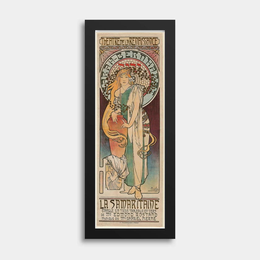 Alphonse Mucha La Samaritaine Vintage Theatre Poster: Framed Art Print