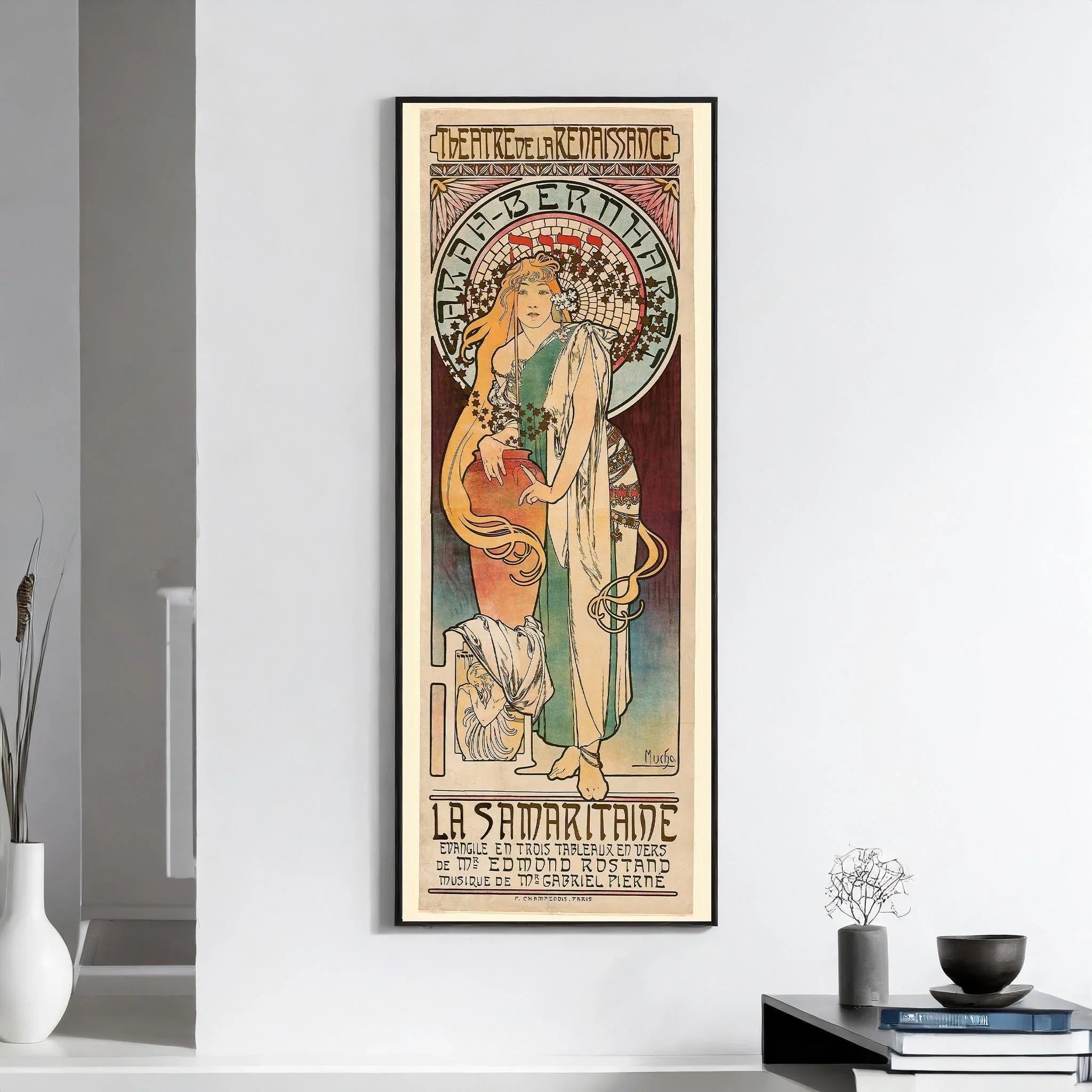 Alphonse Mucha La Samaritaine Vintage Theatre Poster: Framed Art Print