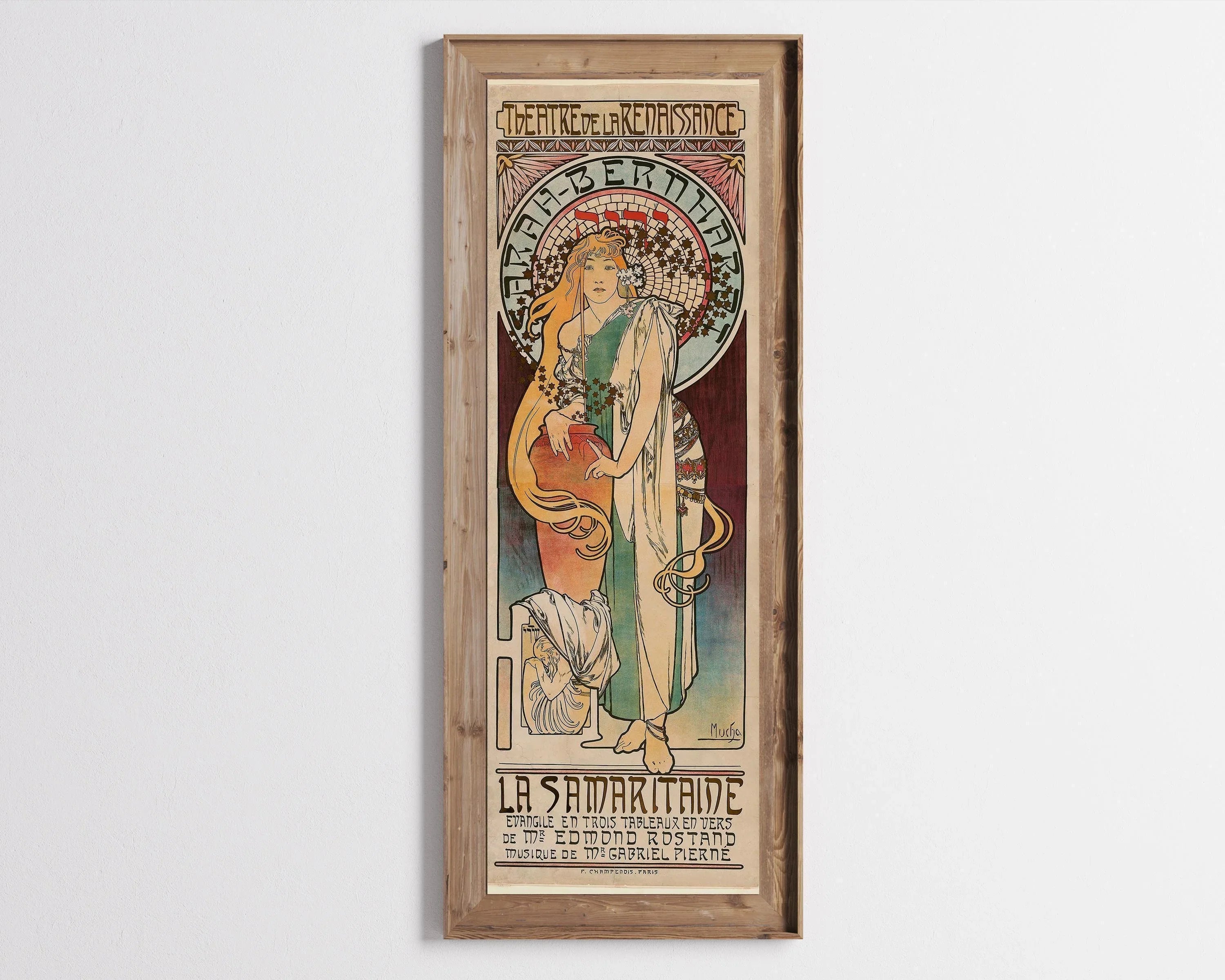 Alphonse Mucha La Samaritaine Vintage Theatre Poster: Framed Art Print