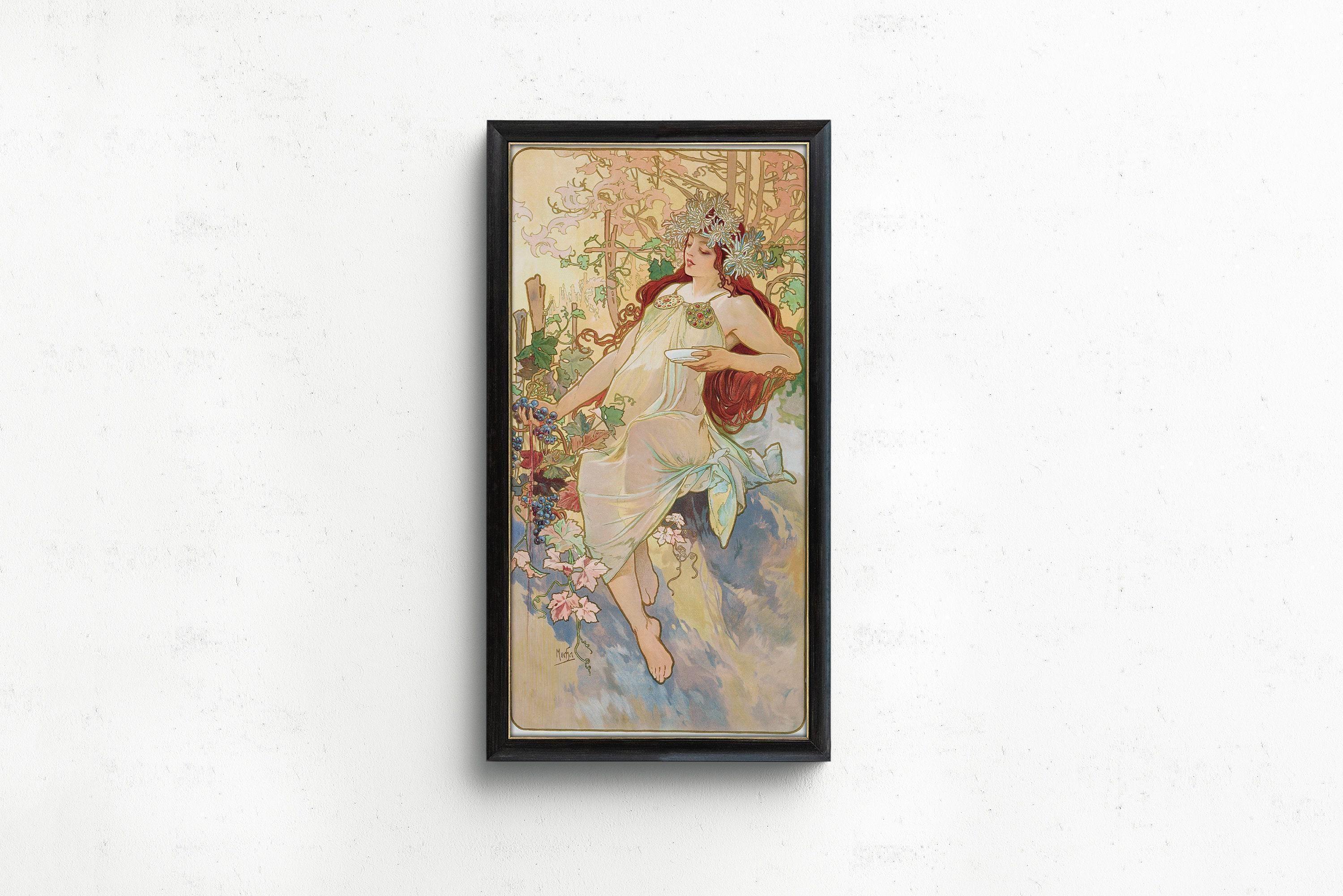 Alphonse Mucha - Les Saisons (L'ete/Summer) | Vintage Narrow Vertical Art (available handframed or unframed) 2x1