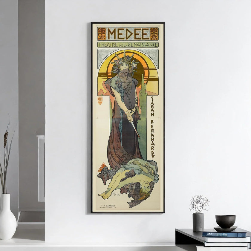 Alphonse Mucha Medee Vintage Theatre Poster: Framed Art Nouveau Print